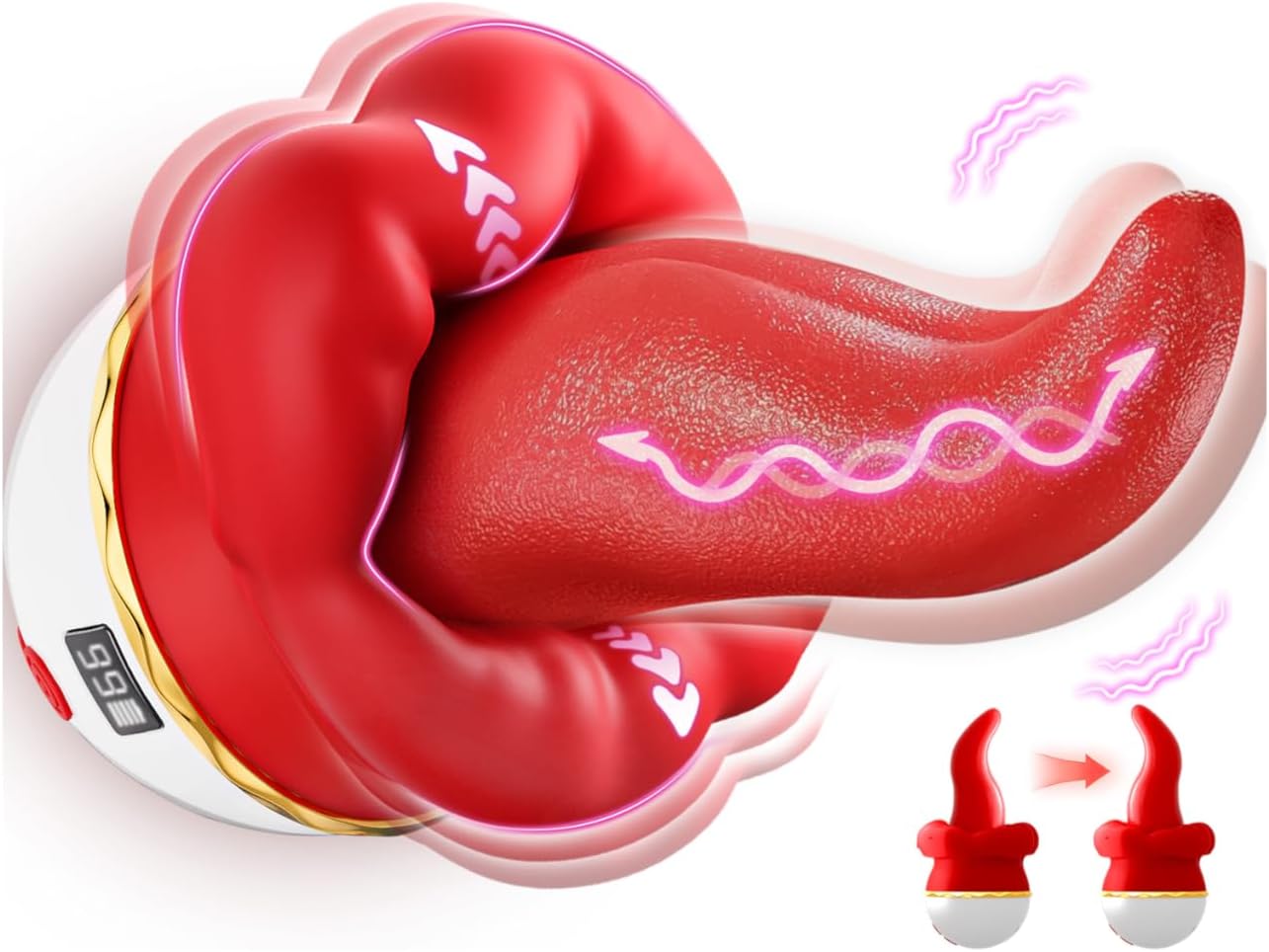 Zungenvibrator mit Klitorisstimulator