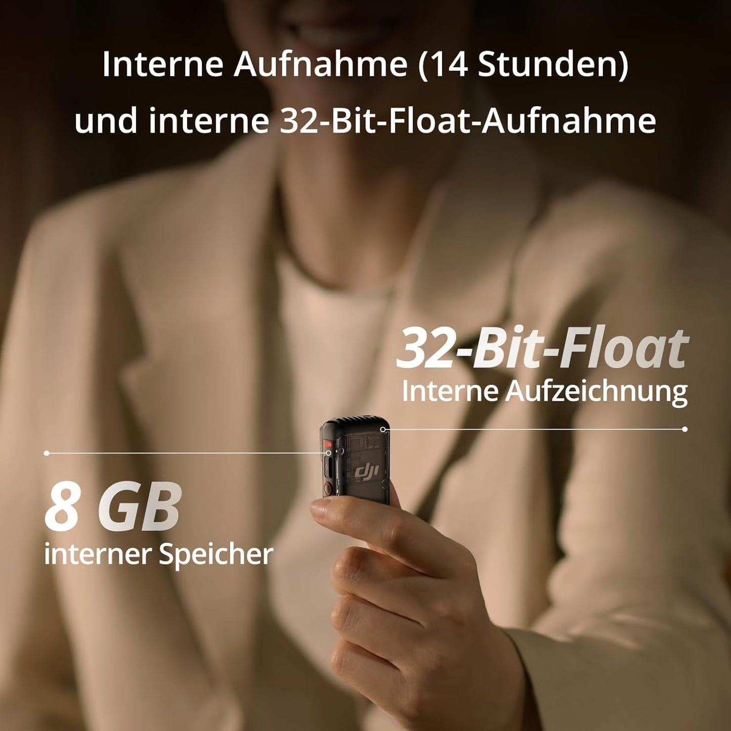 Mic 2 (1 Sender + 1 Empfänger) mit Rauschunterdrückung, DJI Mic 2 (1 Sender + 1 Empfänger)