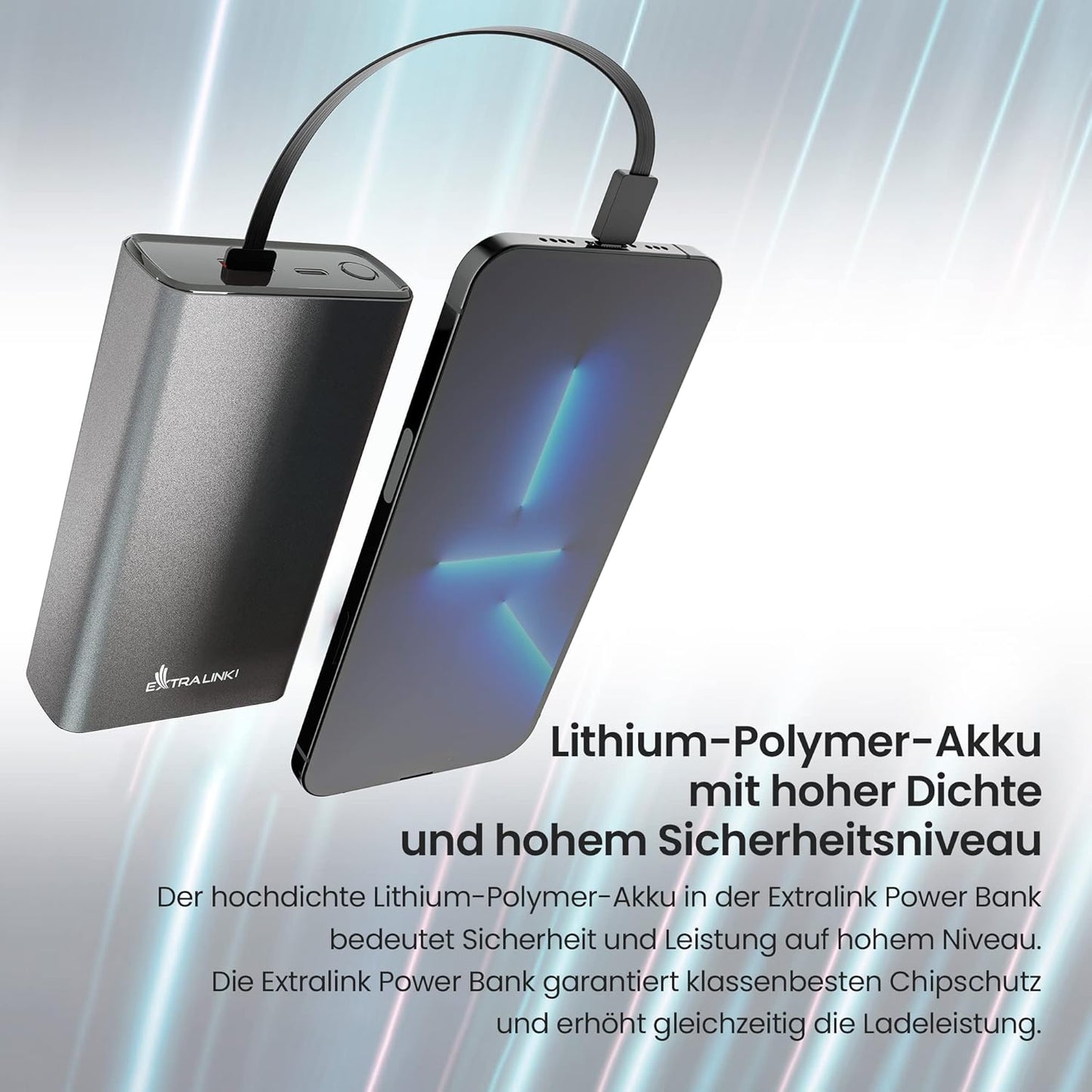 Powerbank mit Schnellladefunktion, 20000mAh/45W/Silber