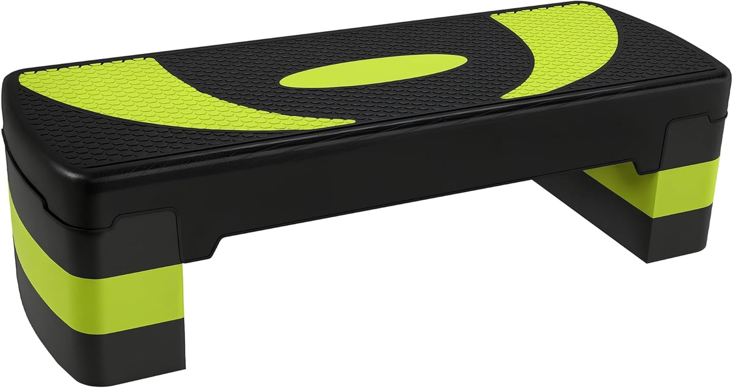 Höhenverstellbarer Aerobic-Stepper (bis 150 kg), Schwarz+Grün