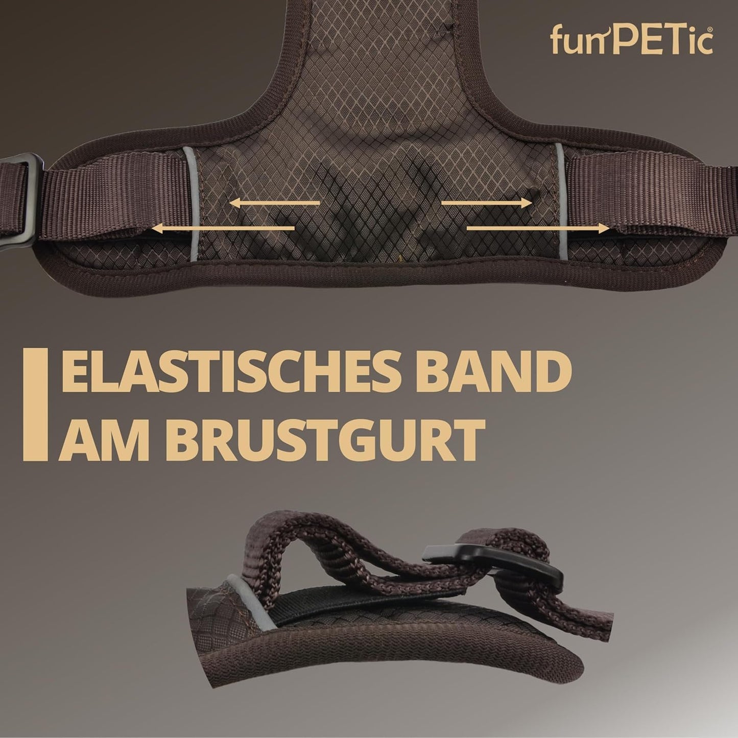 Anti-Zug Hundegeschirr - Essential, Braun XL