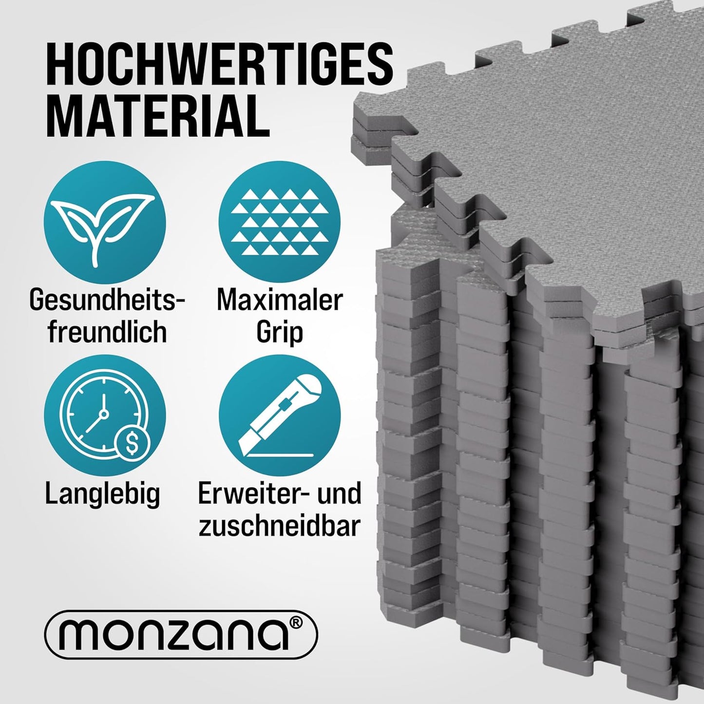 18-teiliges Bodenschutzmatten-Set, 18 Matten | 1,5 m² | Grau