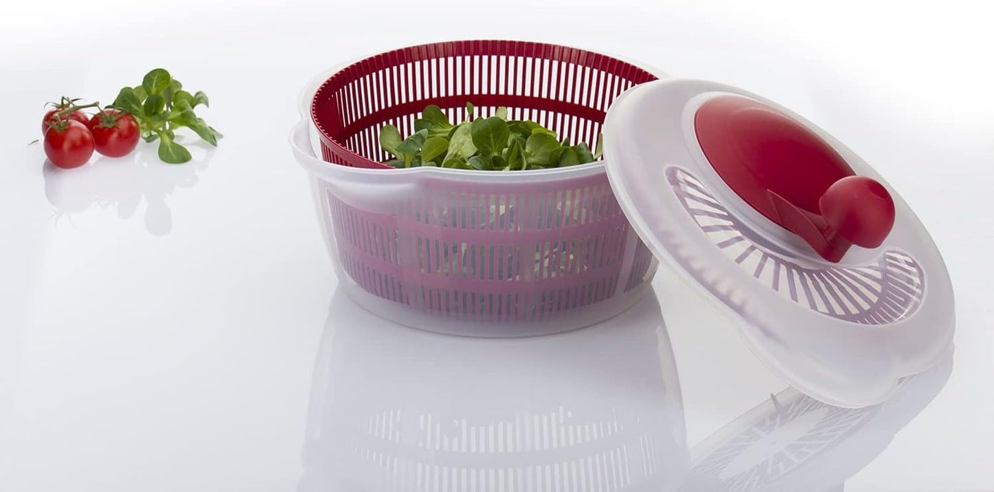 Salat-Set: Salatschleuder & Gemüsehobel, Rot, Standard + Hobel
