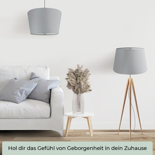 Lampenschirm, Grau XL = ØU: 30cm | ØO: 23cm | H: 18cm