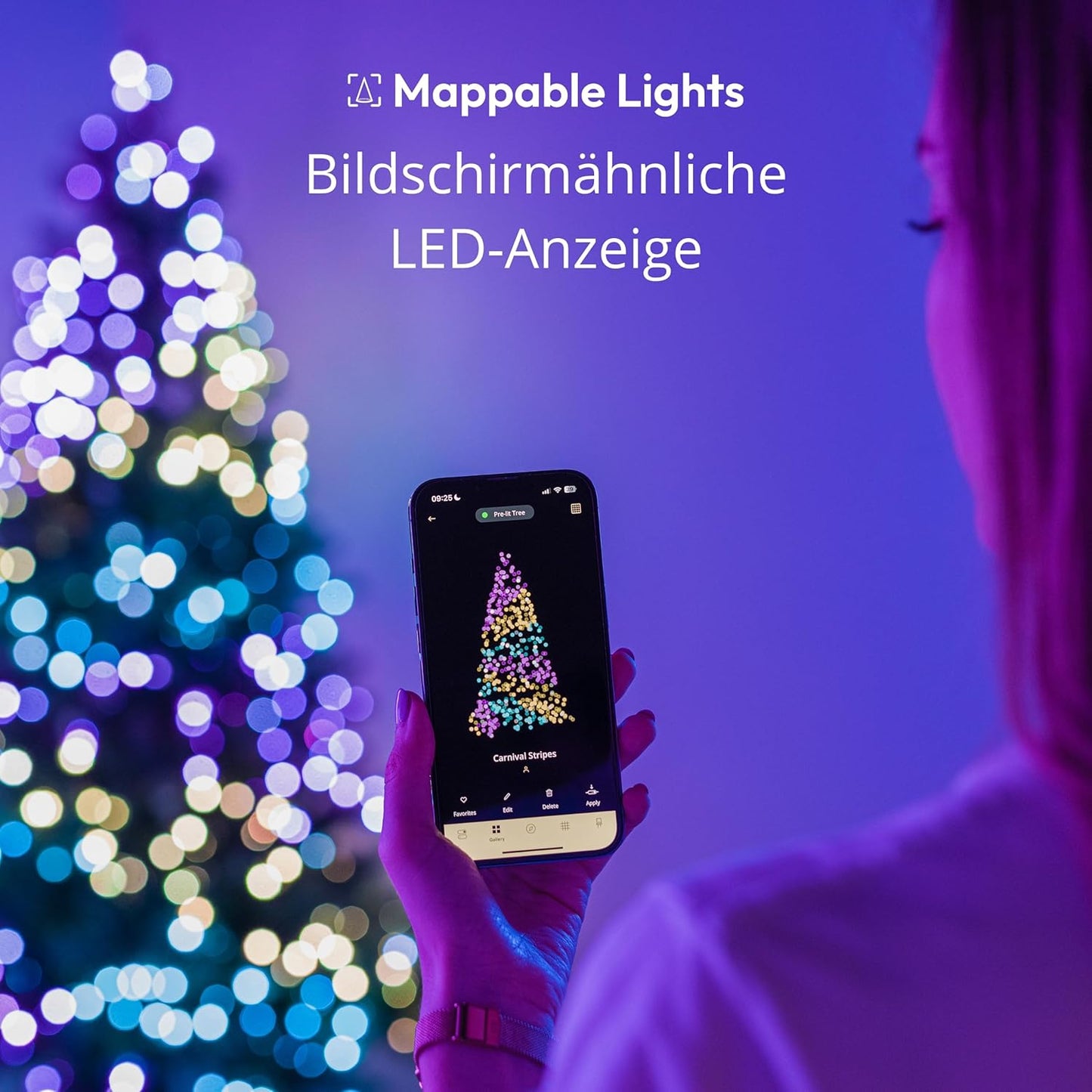 RGB LED-Lichterkette Perlen, Durchsichtiger Faden / 6m