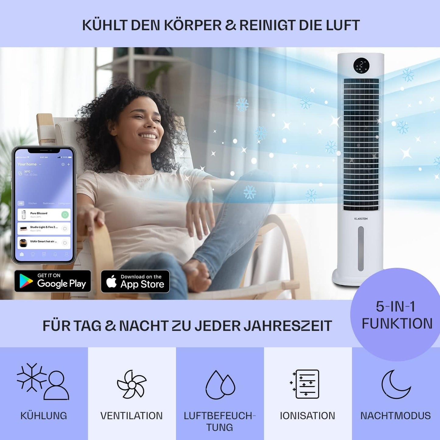 5-in-1 Luftkühler, Weiss ; Grand Smart