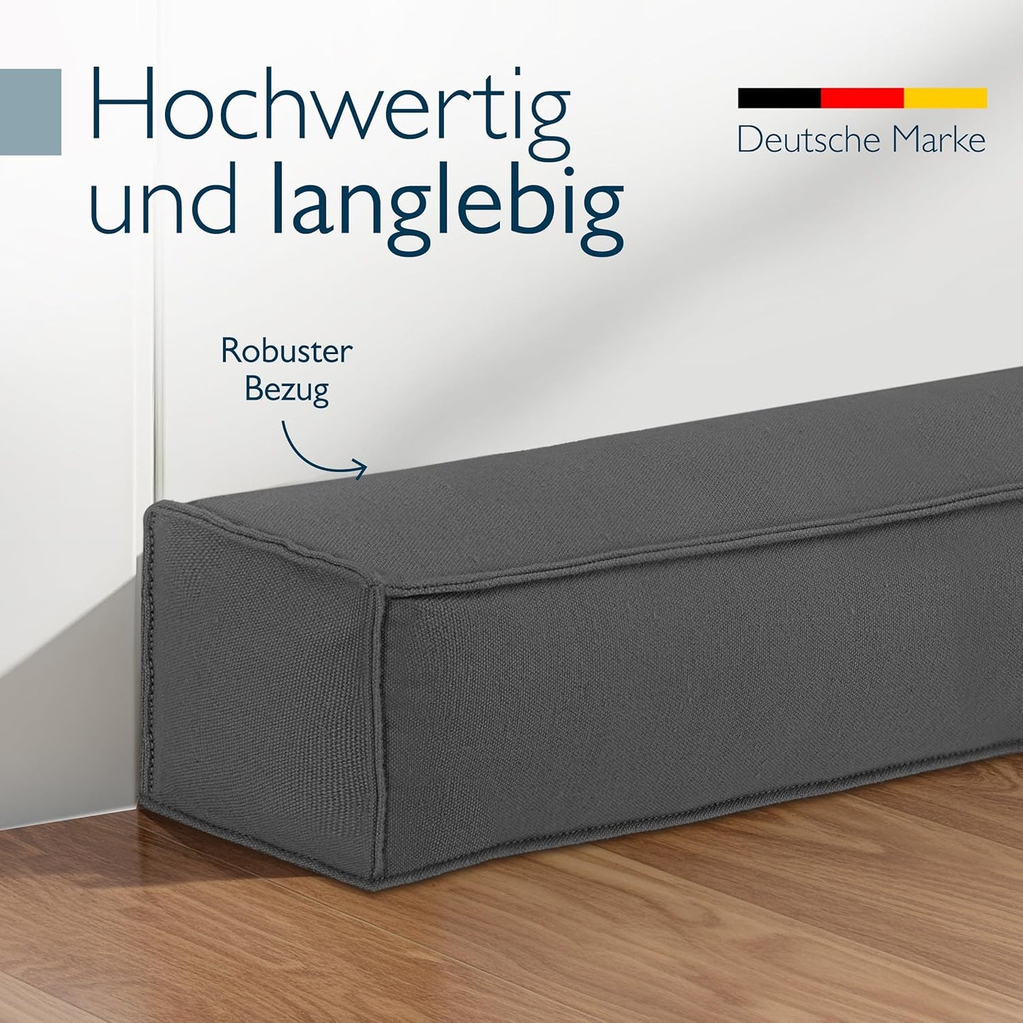 Zugluftstopper für Türen und Fenster, Anthrazit 130 cm