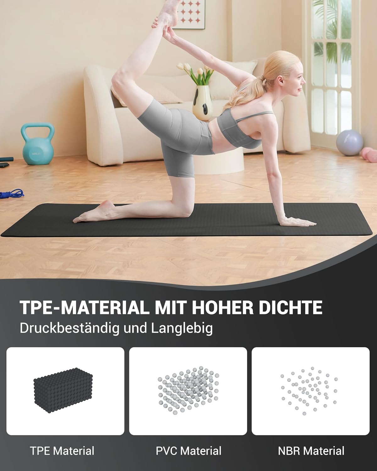Good Nite Yogamatte, Schwarz 6 mm