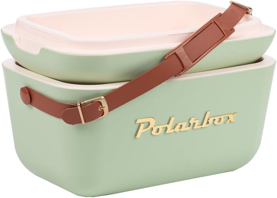 Kühlbox im Retro Vintage Design, 20 L Olivgrün