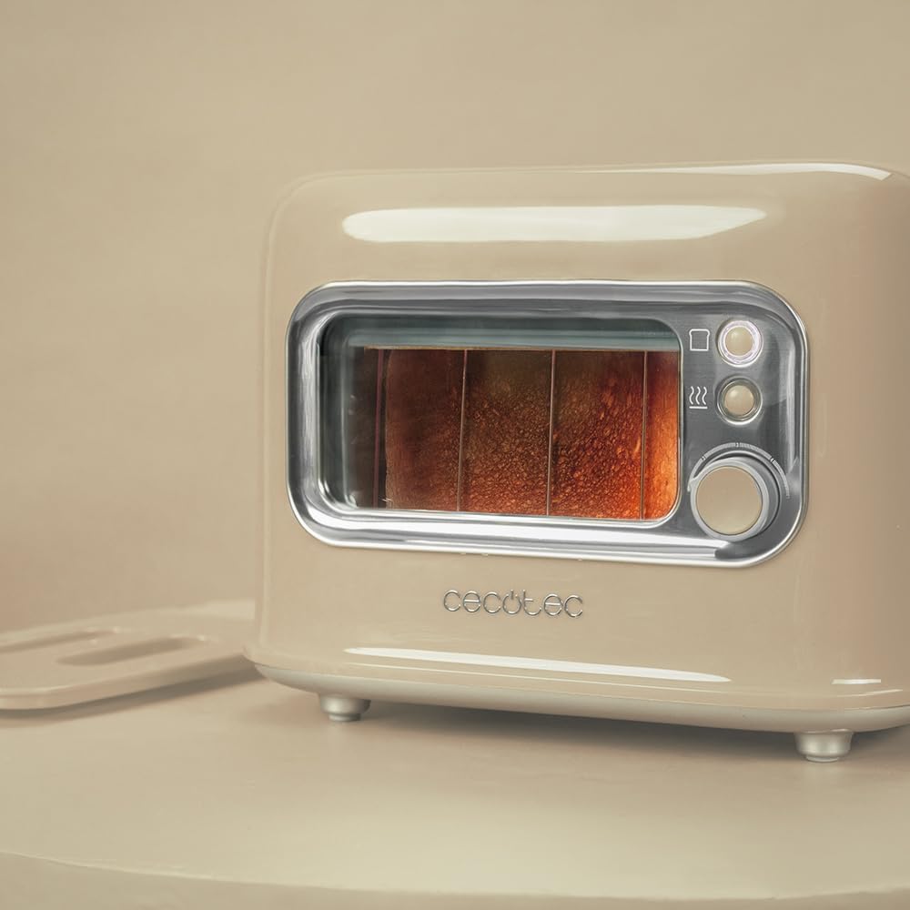 Retro-Toaster mit Bräunungssteuerung, Beige
