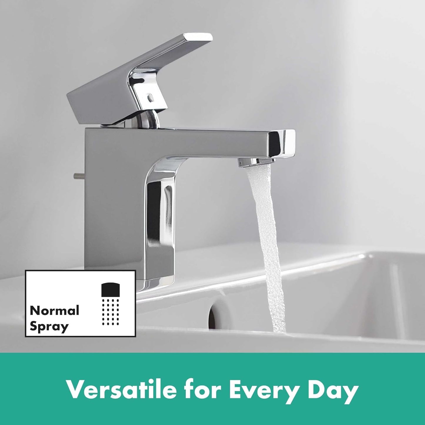 Waschtischarmatur Vernis Shape, Chrom Auslaufhöhe 70mm mit Zugstangen-Ablauf / Metall