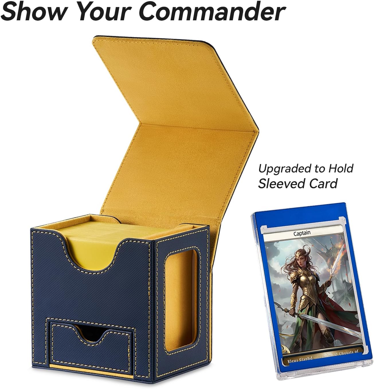 Commander Deck Box mit Würfelablage, 8. Vault (Blau/Gelb)