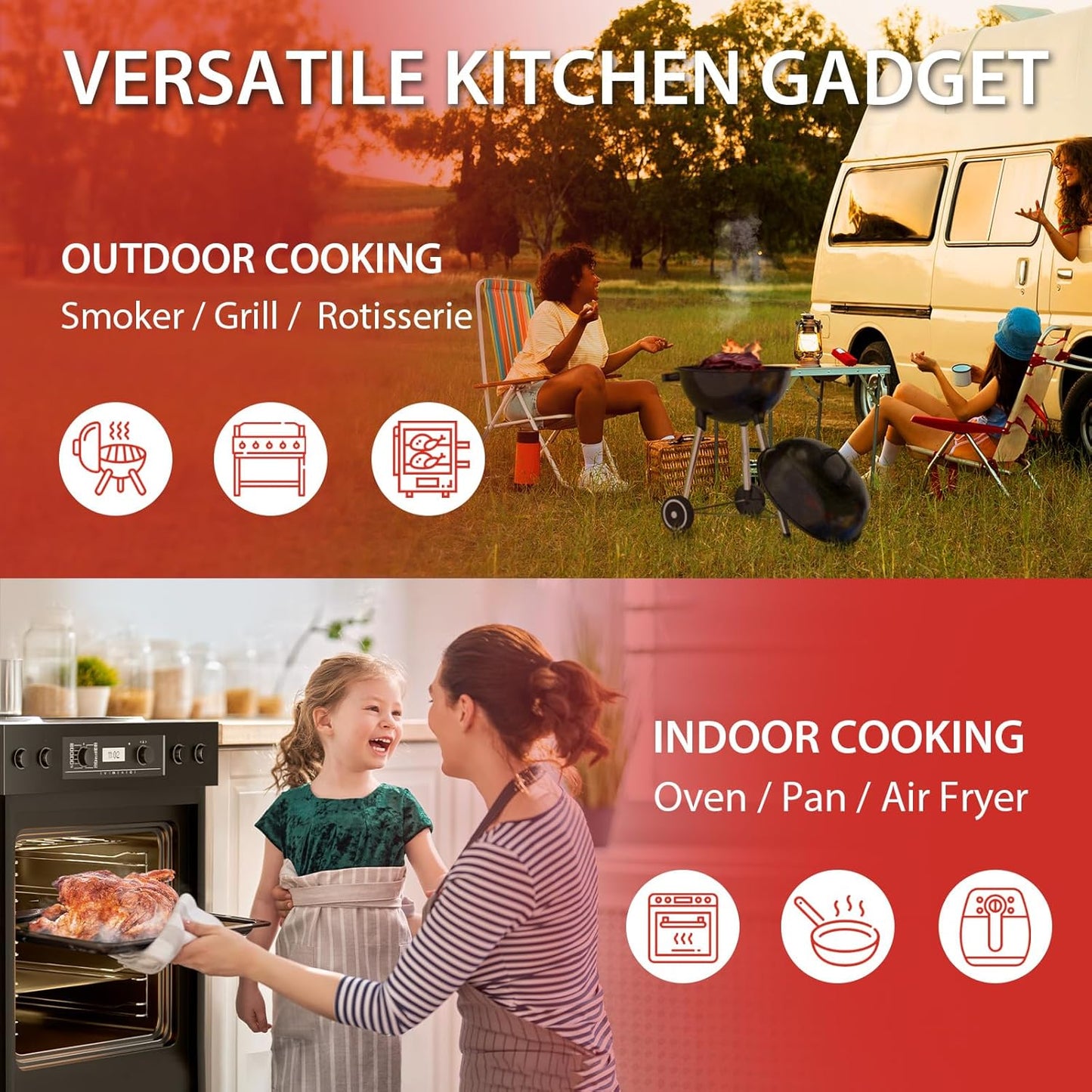 Digitales Grill- und Bratenthermometer mit Schnellanzeige, L