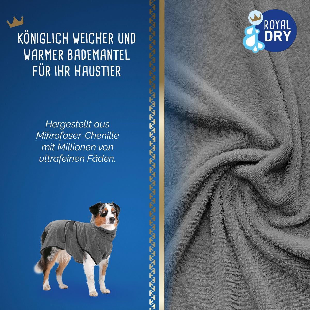 Schnelltrocknender Hundebademantel, XL