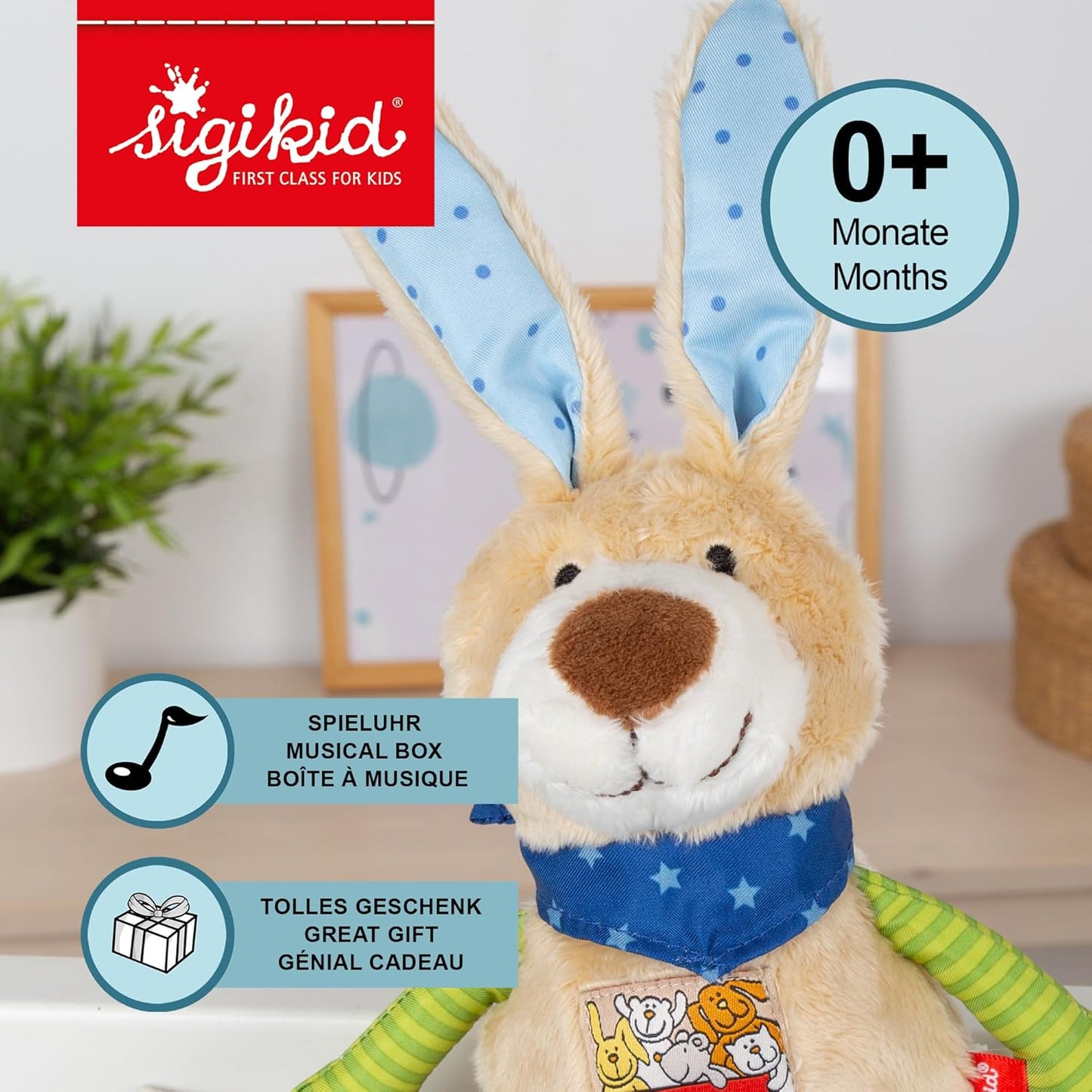 Spieluhr Hase, Mehrfarbig/Hase