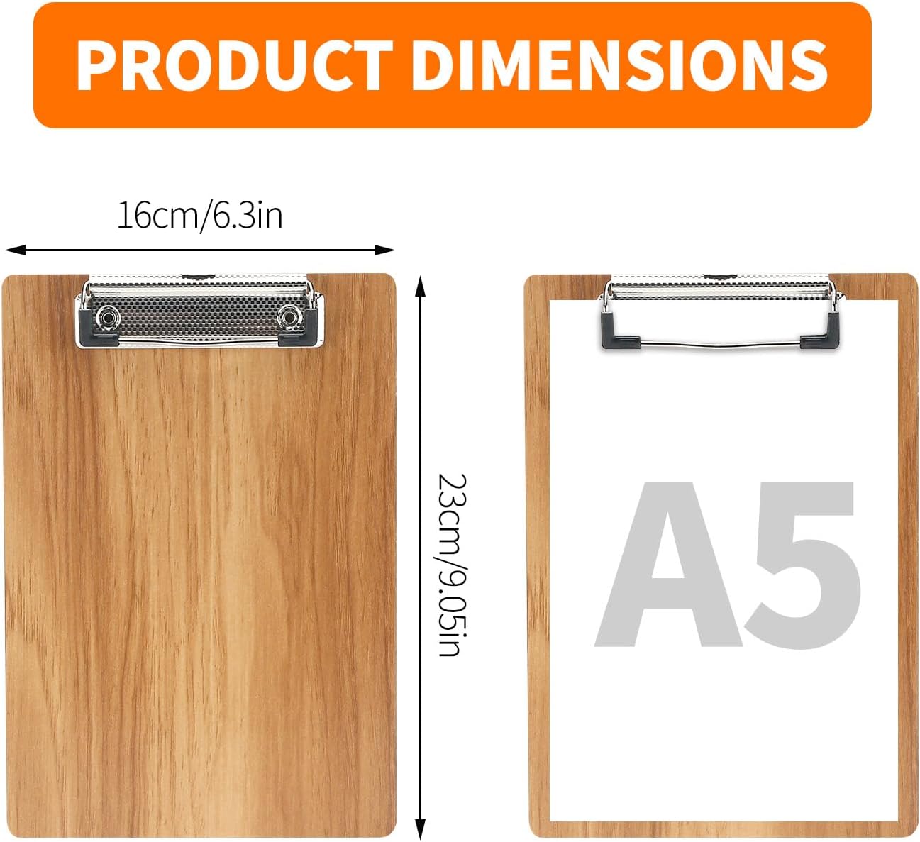 12-teiliges Klemmbretter-Set A5 mit Metallklemme, A5-12 Pack