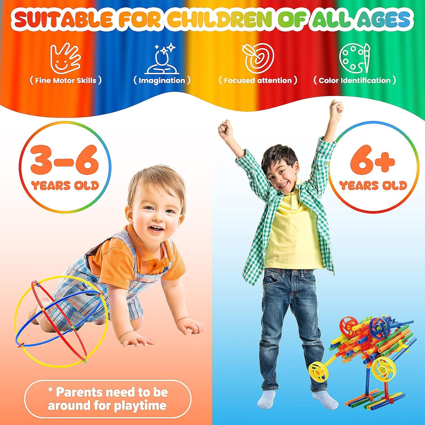 Konstruktionsspielzeug Baustein-Set, 1000 Teile, 1000 pcs