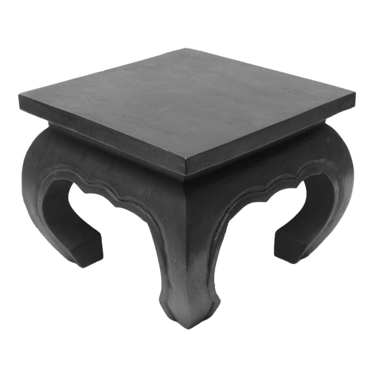 Beistelltisch Opiumtisch aus Akazienholz (35x35x28 cm), 35 cm x 35 cm x 28 cm (LBH) Schwarz