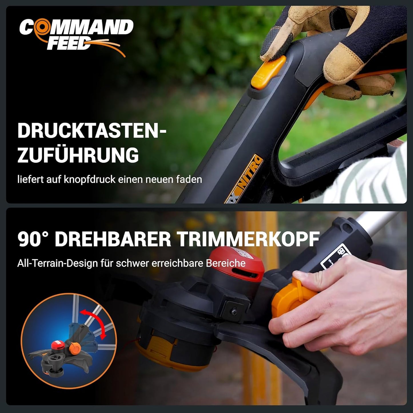 Akku Rasentrimmer Nitro, ohne Akku & Ladegerät