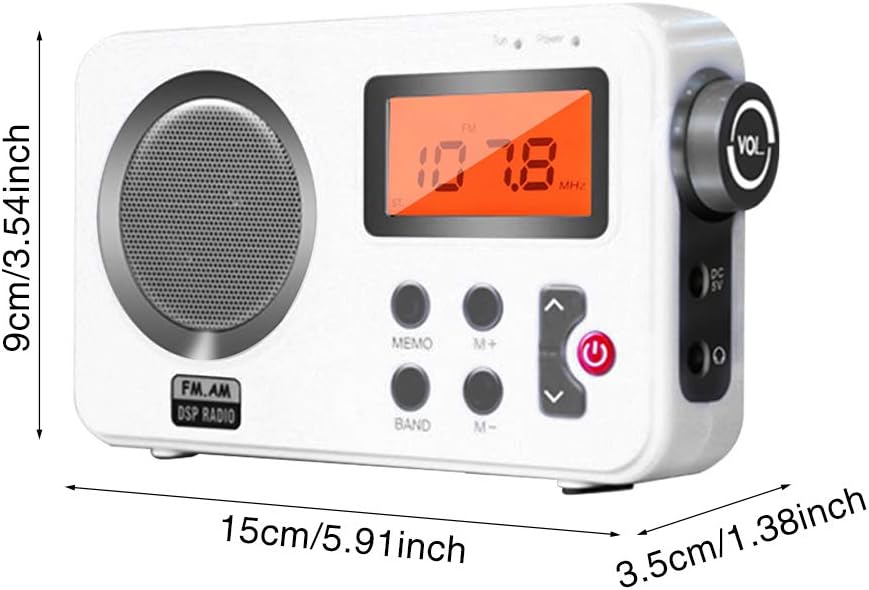 Tragbares Duschradio mit LCD & Kopfhörer-Anschluss, 5.91x1.38x3.54 inch
