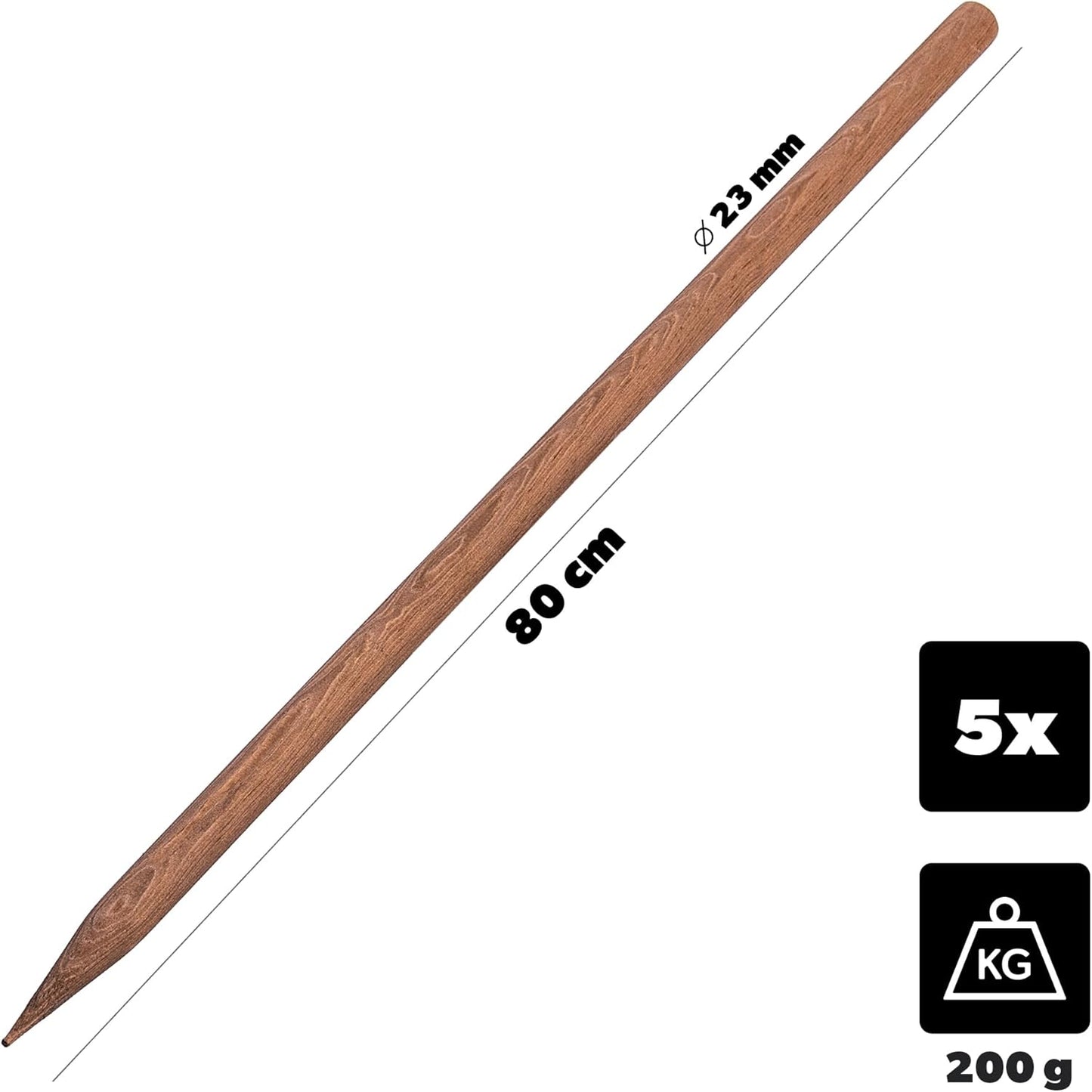 5er-Set Pflanzstäbe, 5 Stück 80 cm
