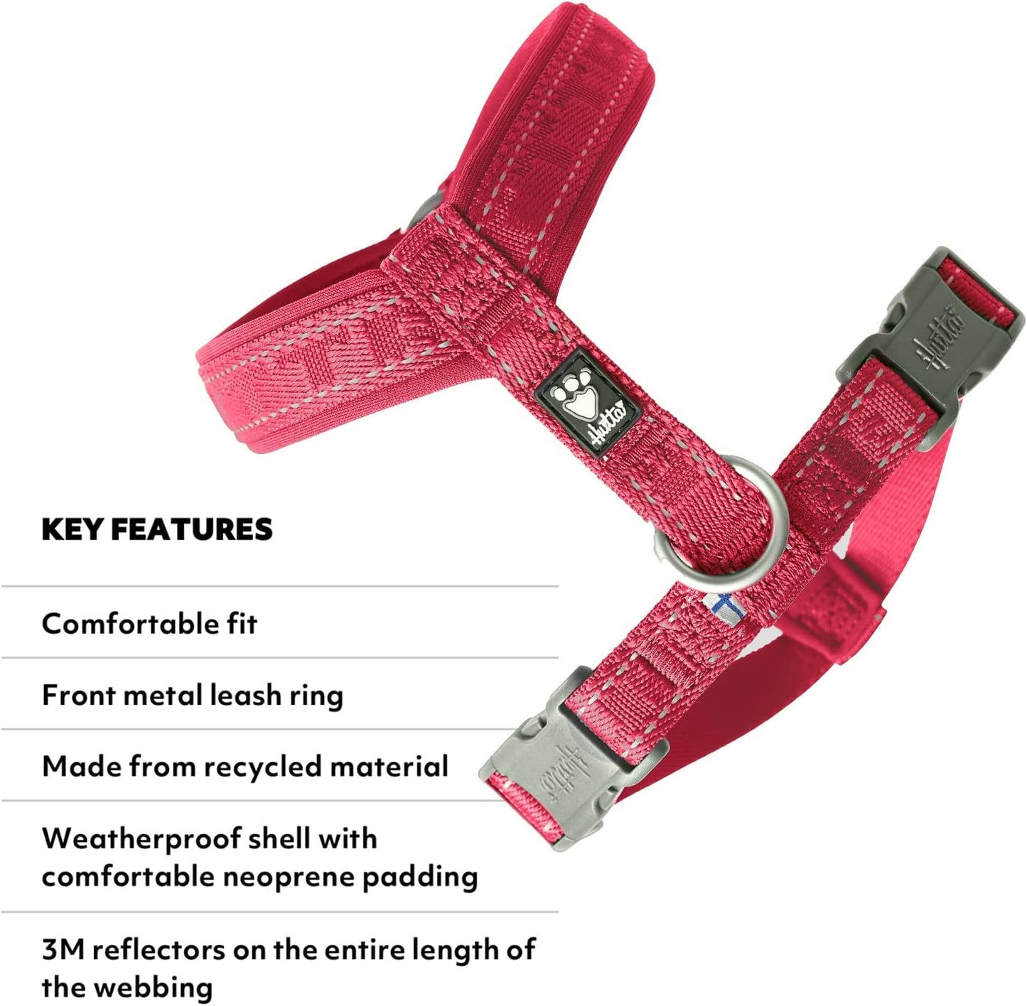 Casual Y-harness ECO, 35-45 cm Ruby