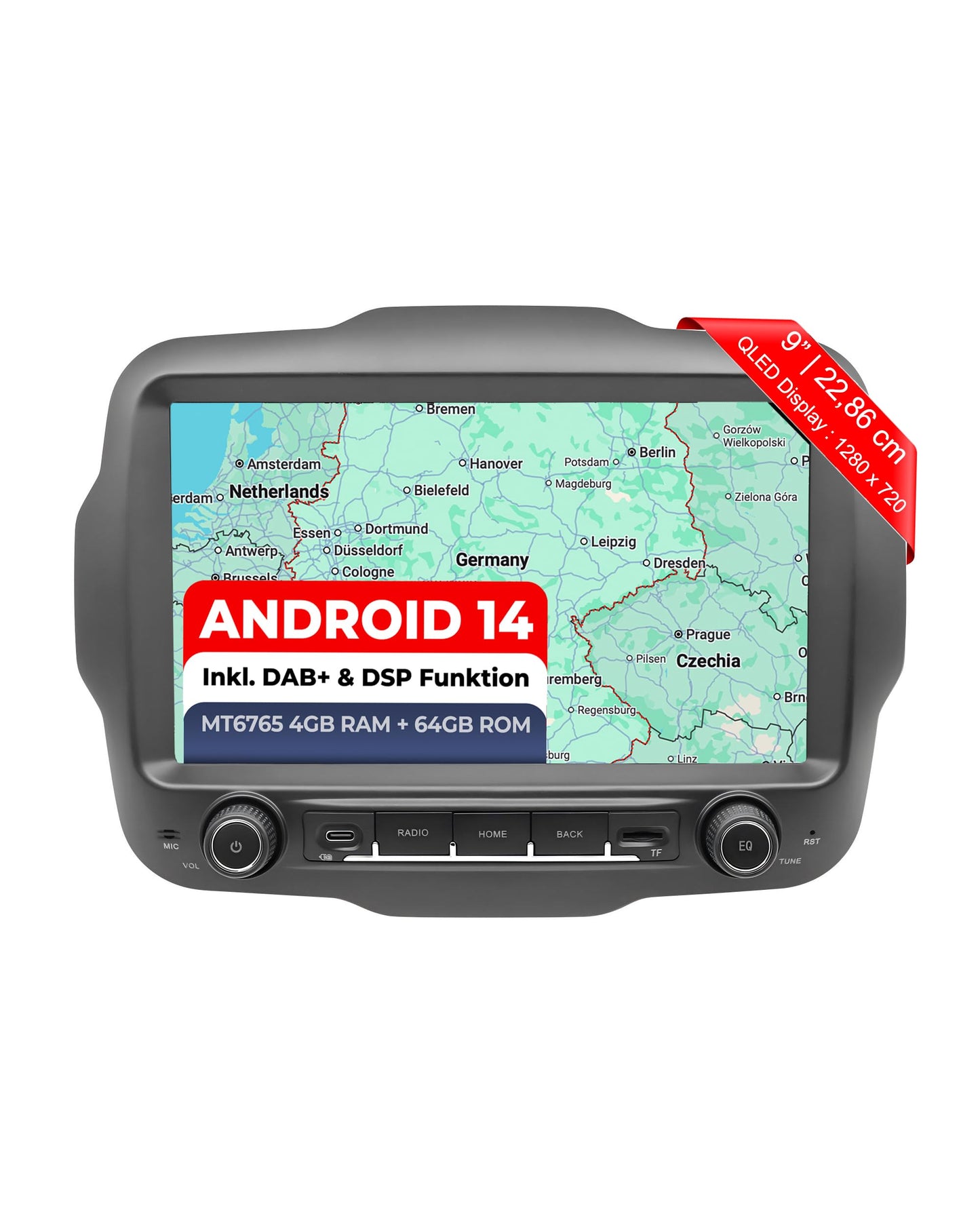 AJ9-L2 Android 14 Autoradio mit Navigation für Jeep Renegade (2015–2020)