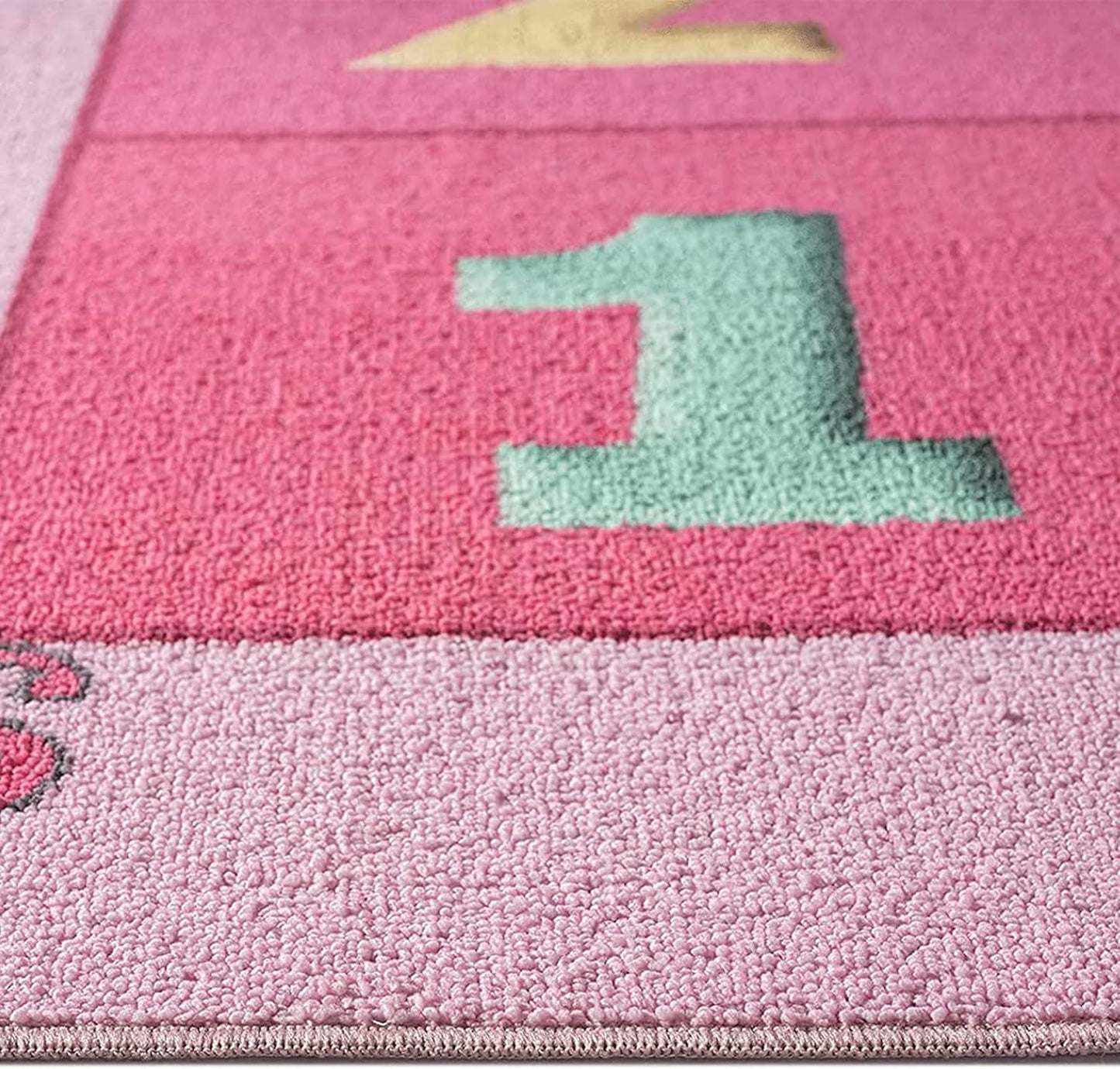 Hüpfkästchen Kinder-Spielteppich 140 x 200 cm, Hüpfspiel Rosa 140 x 200 cm (Rechteckig)