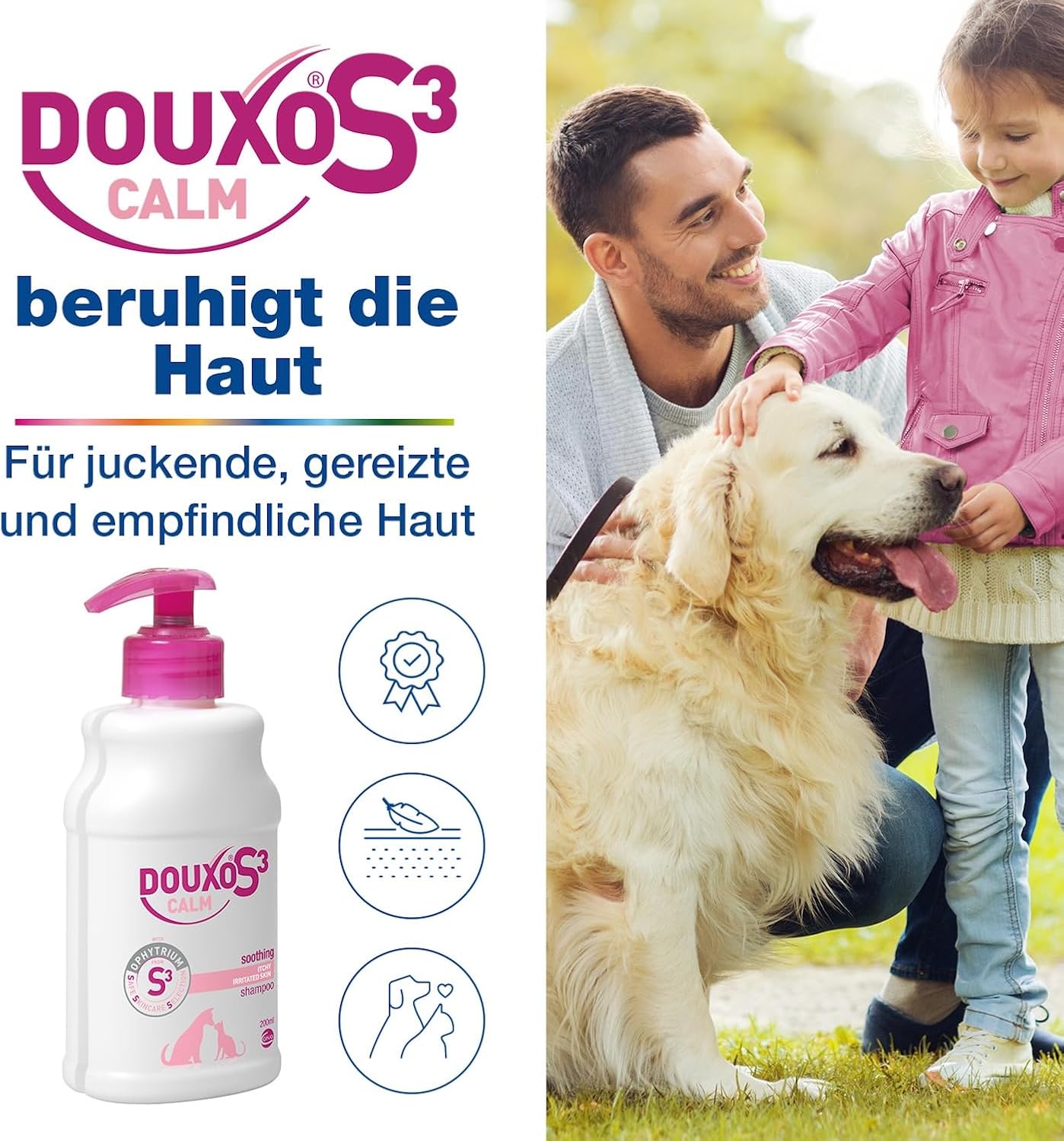 Hautberuhigendes Shampoo für juckende, gereizte und empfindliche Tierhaut, Shampoo