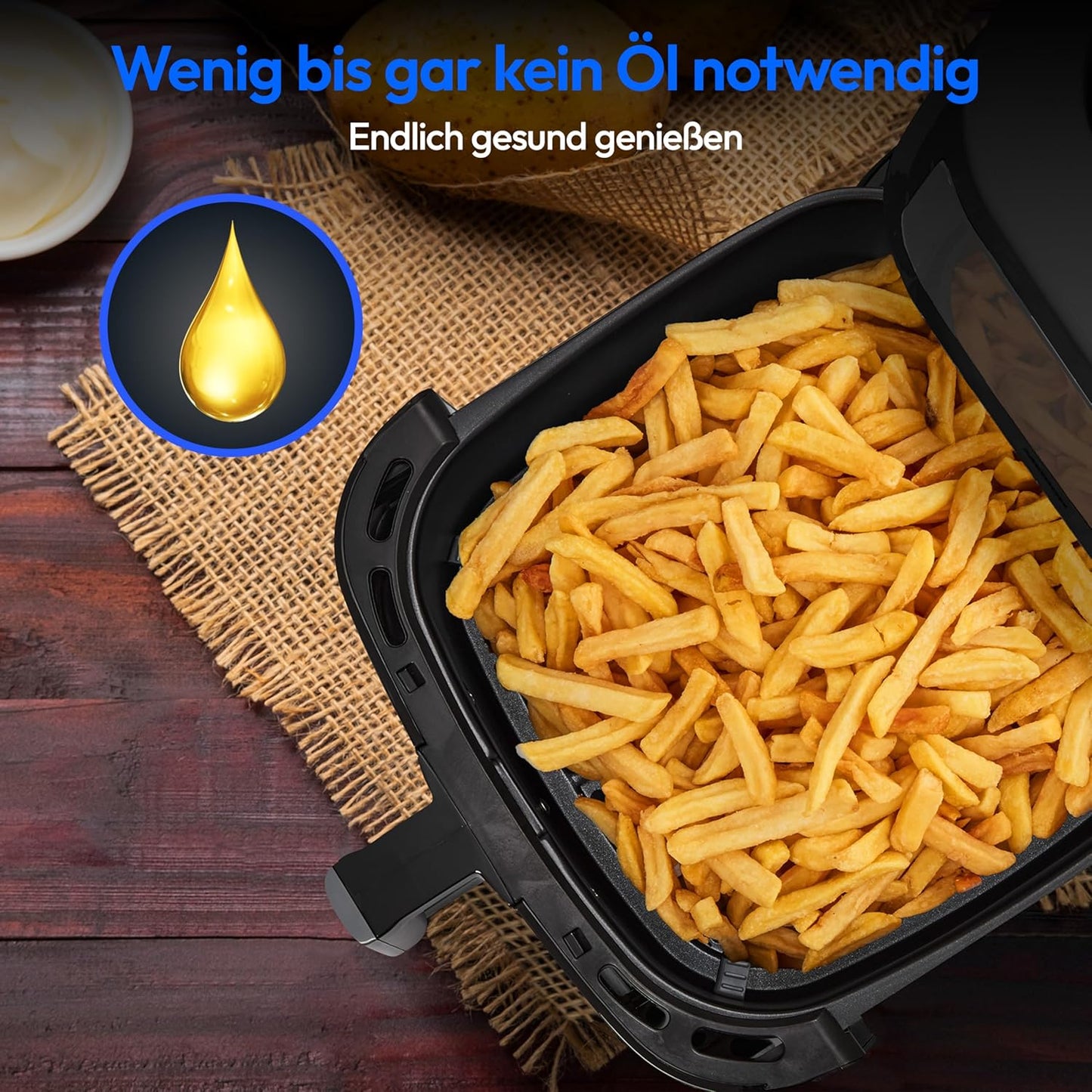Heissluftfritteuse LIFE P10 XL Duo, Schwarz