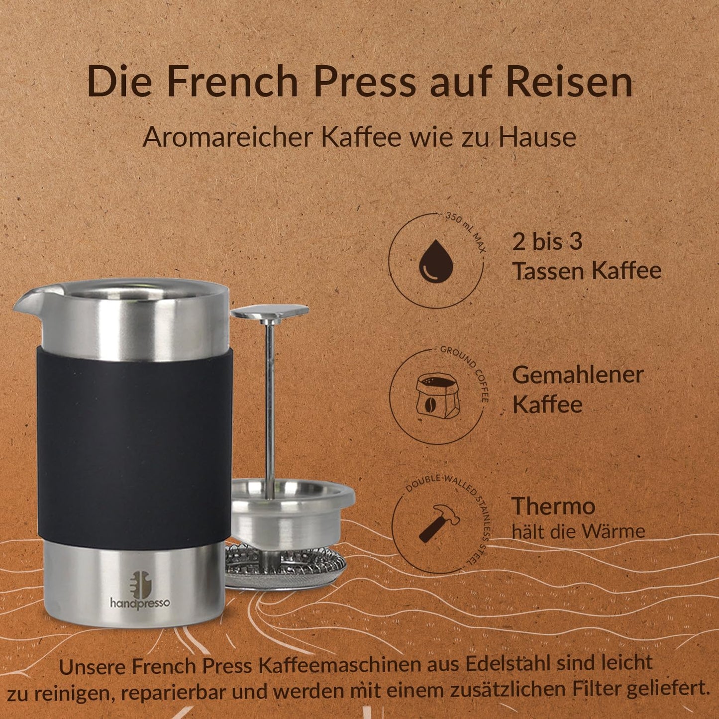 Reisekaffeemaschine Thermo French Press