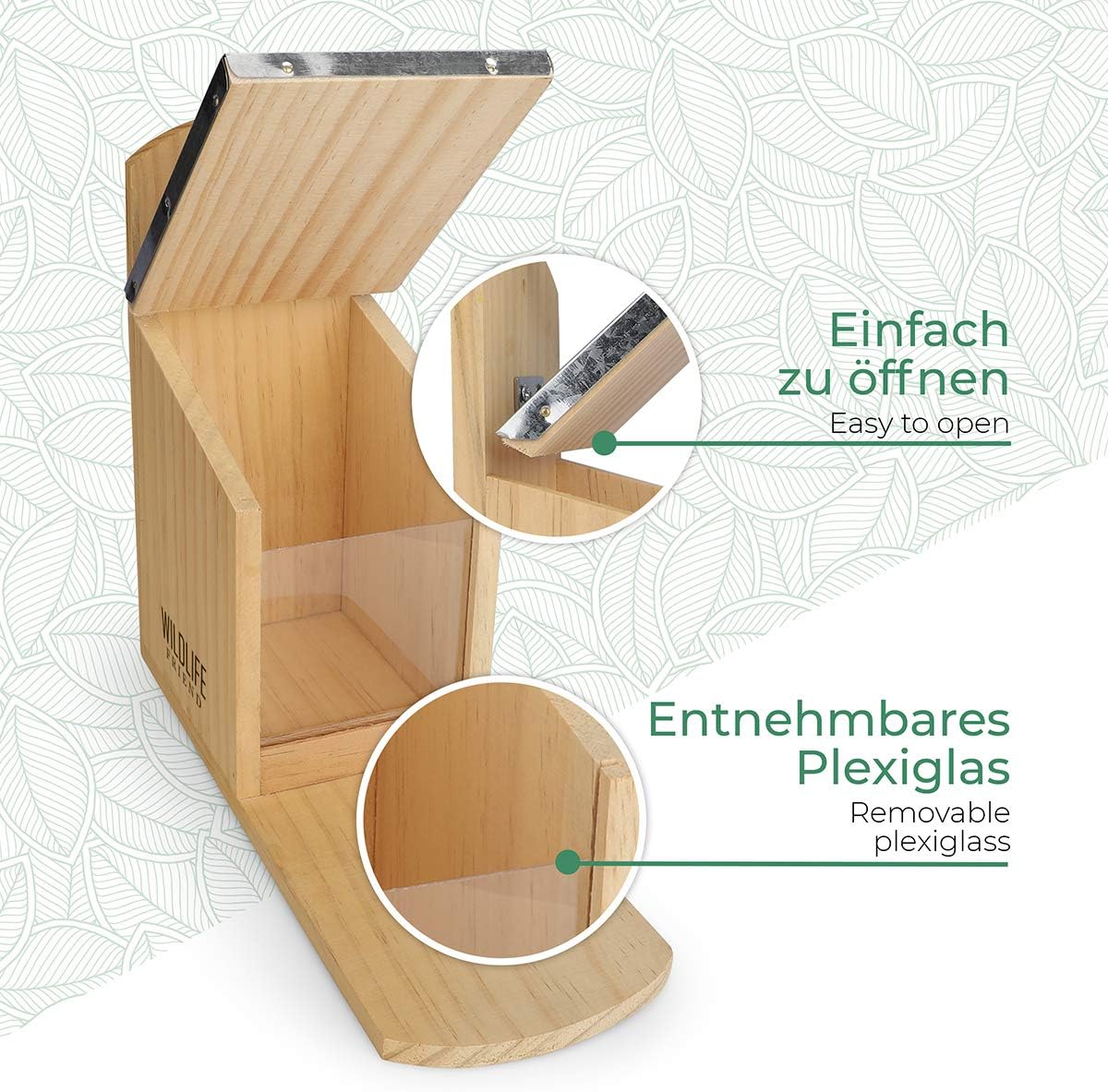Wetterfestes Eichhörnchen Futterhaus, 11cm x 29cm x 25cm (LxBxH)