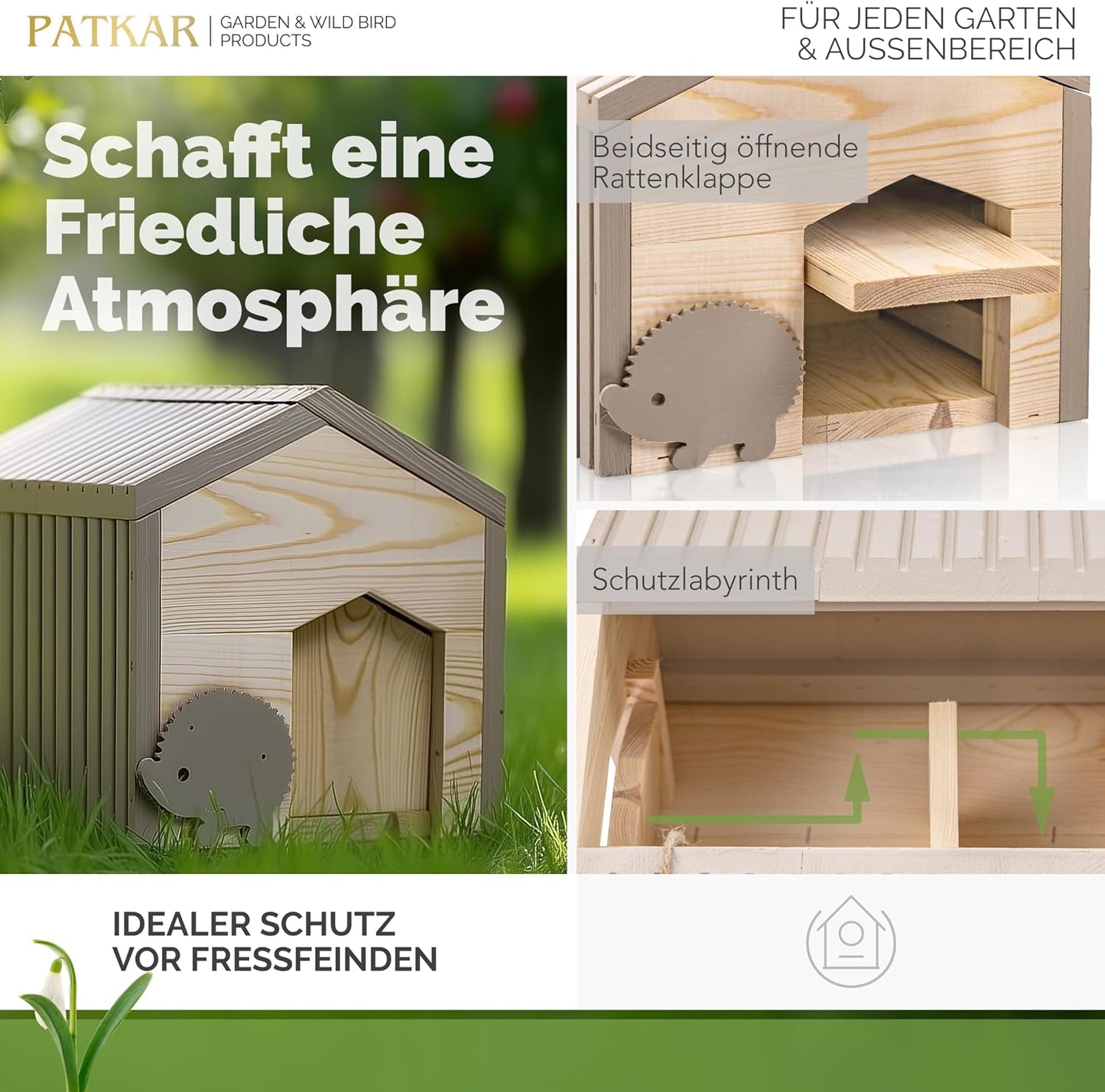 Igelhaus Winterfest mit Boden, Klein