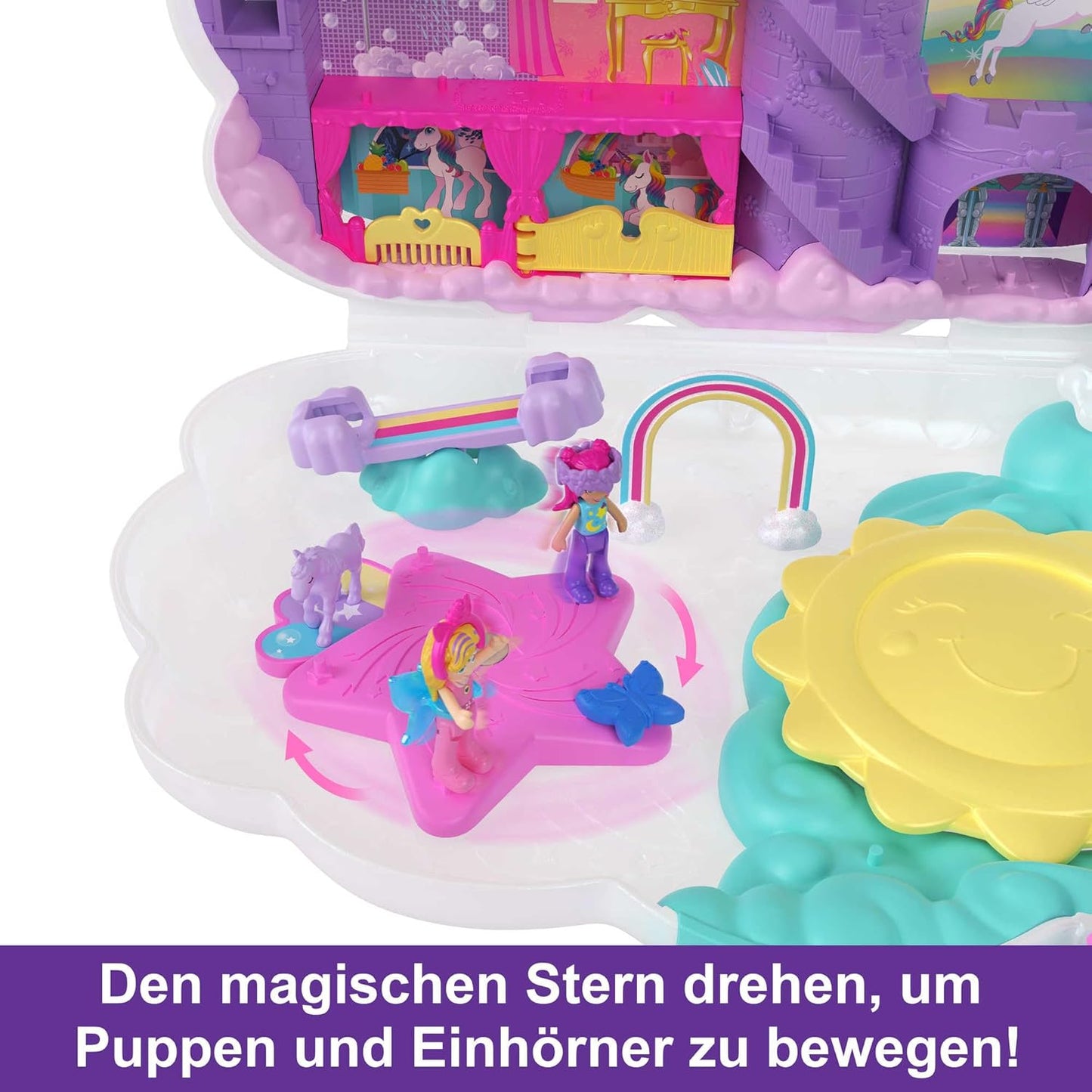 Styling-Kopf Spielset mit Puppen und Zubehör, Regenbogen-einhorn-salon
