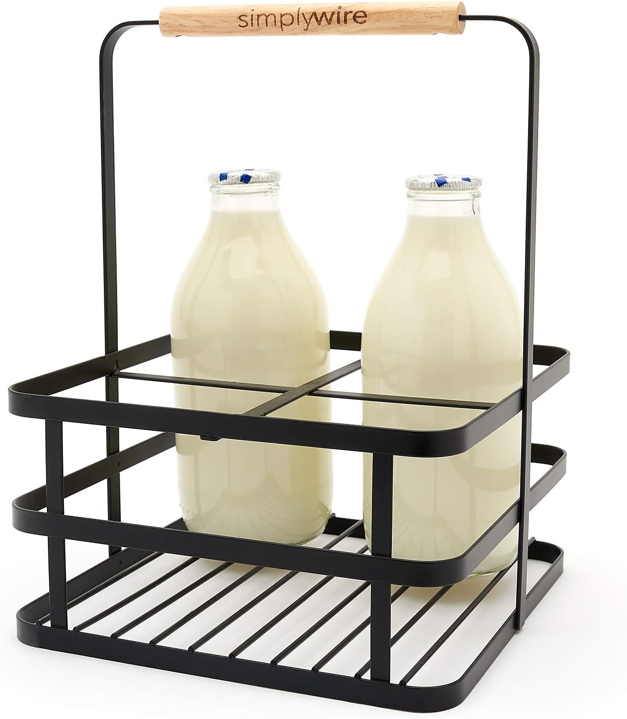 Milchflaschenhalter im Retro-Design für 4 Flaschen