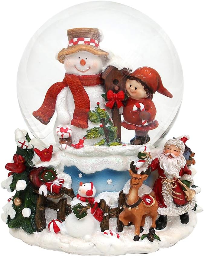 Schneekugel Schneemann mit Kind