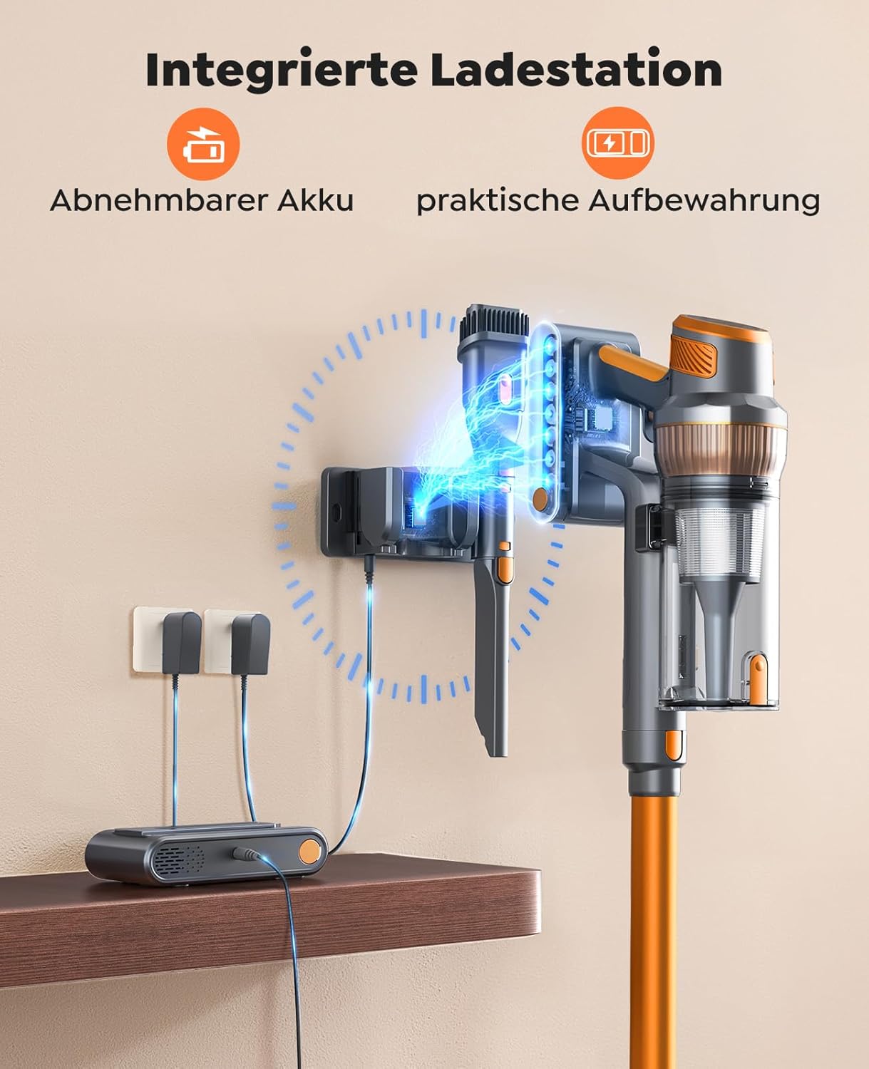 Akku-Staubsauger VAC04 mit Anti-Haar-Wrap