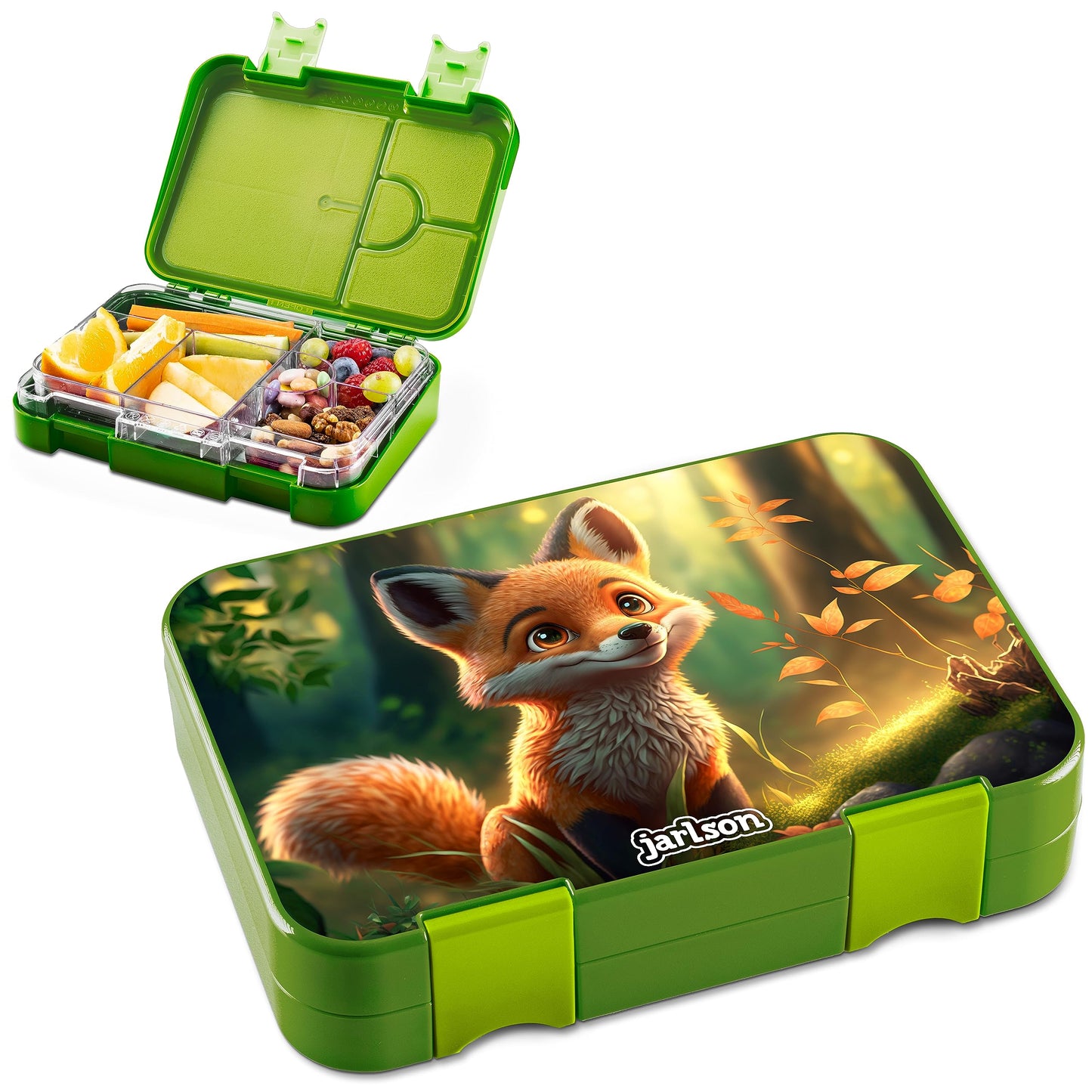 Brotdose Kinder Bento Lunchbox mit Trennfächern, Fuchs