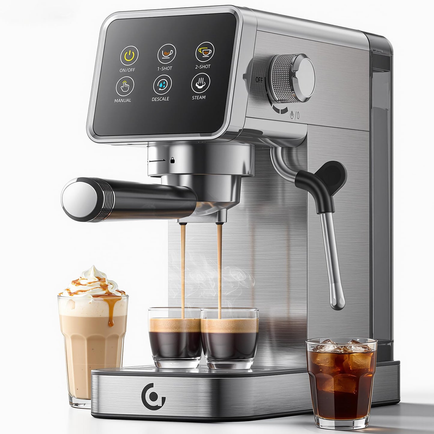 Siebträgermaschine mit LED-Touchscreen, 1.2L Black