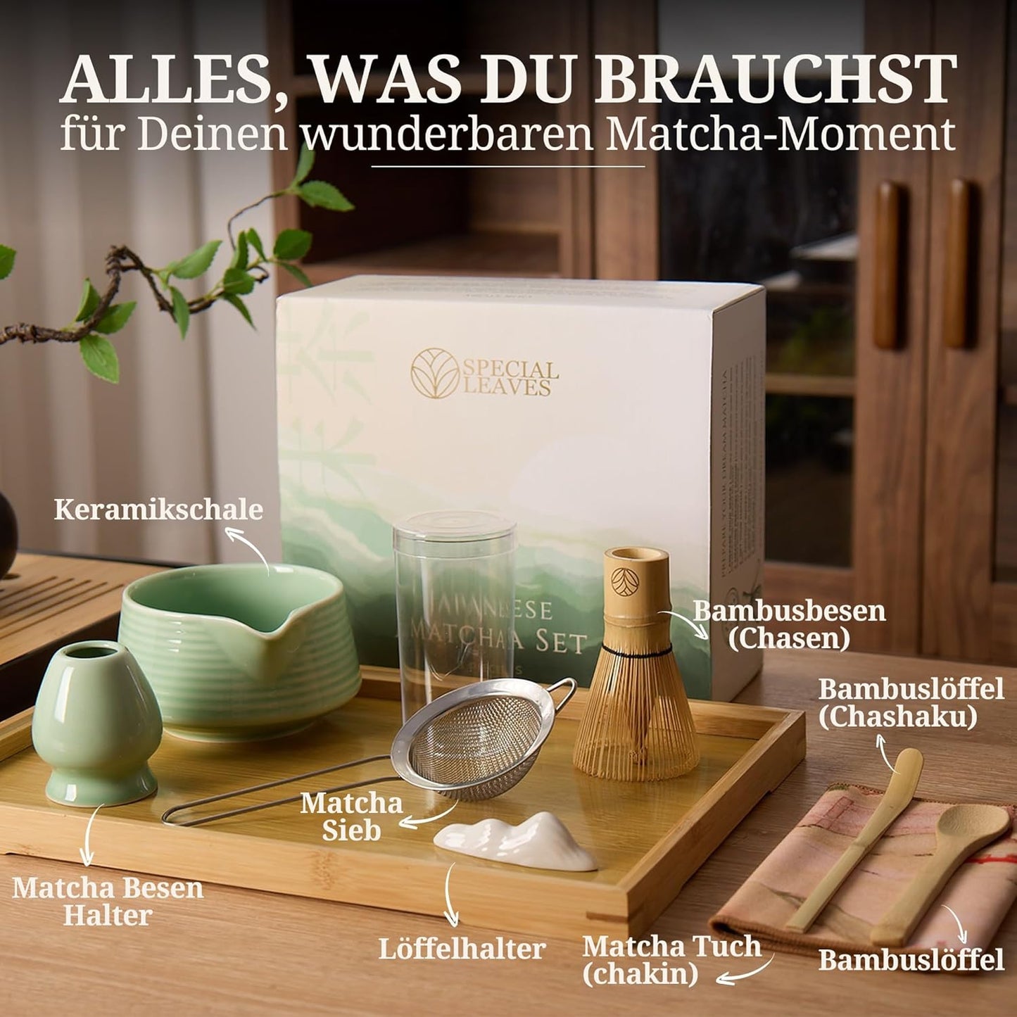 Matcha Tee-Set, 8 teilig Mintgrün