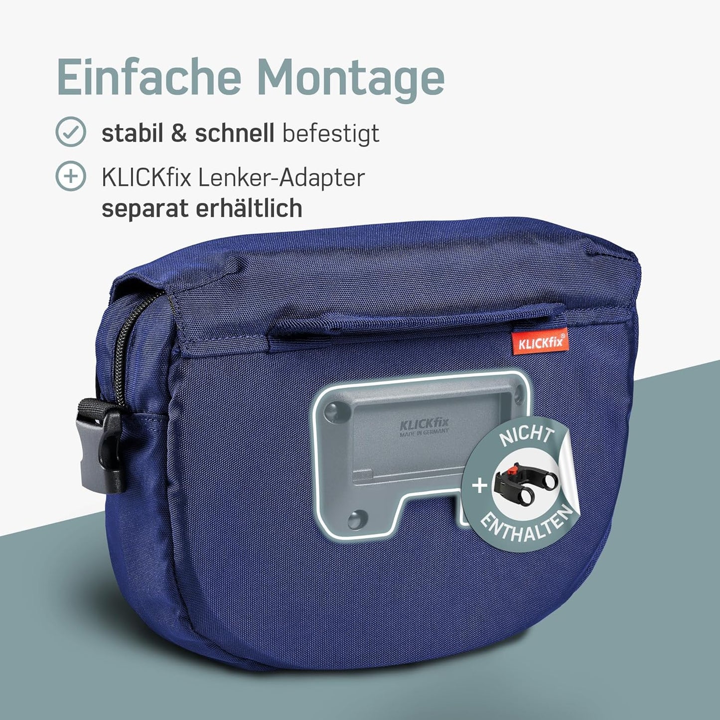 Lenkertasche KLICKfix, Ohne Adapter, Blau