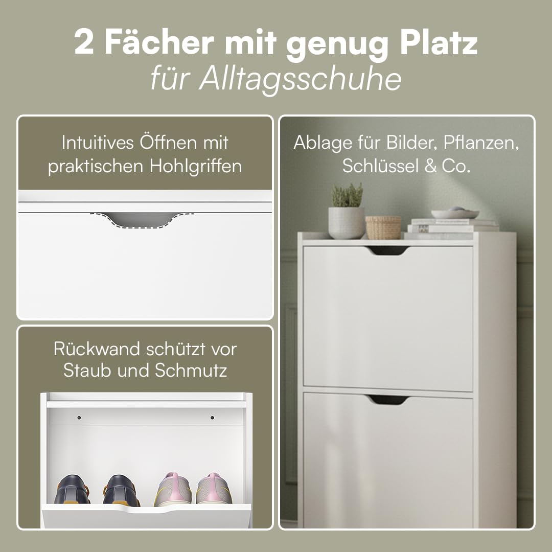 Schuhkipper mit 2 Klappen, Weiß 2 Klappen