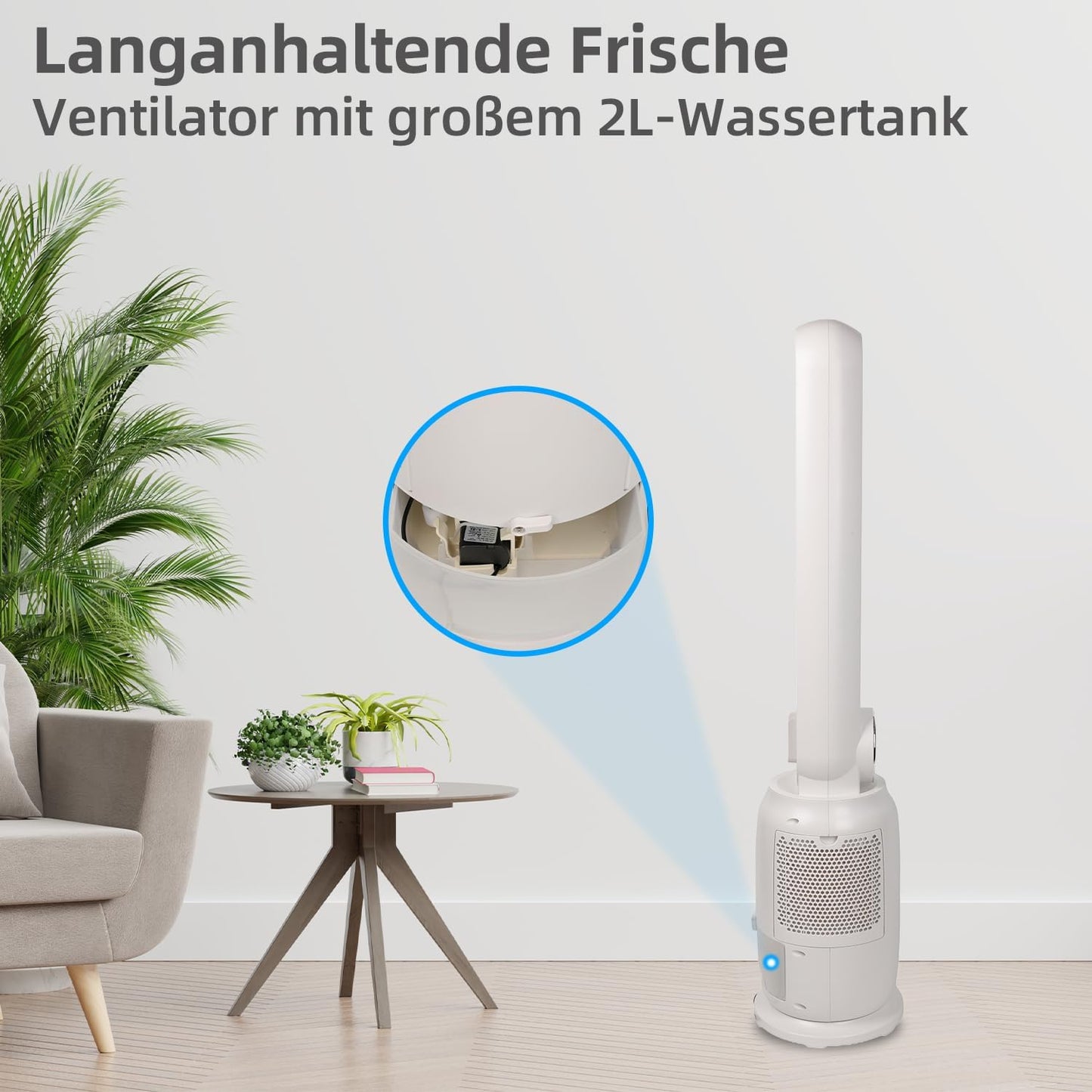 3in1 Luftkühler, 2 Liter, Rotorlos