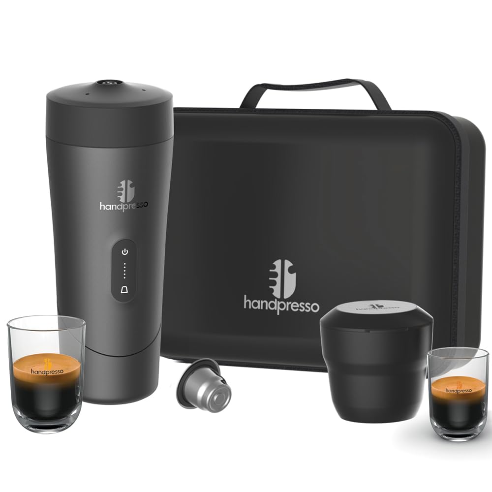 Handpresso Auto Set: Reisekaffeemaschine, Espresso- & Lungokapseln kompatibel