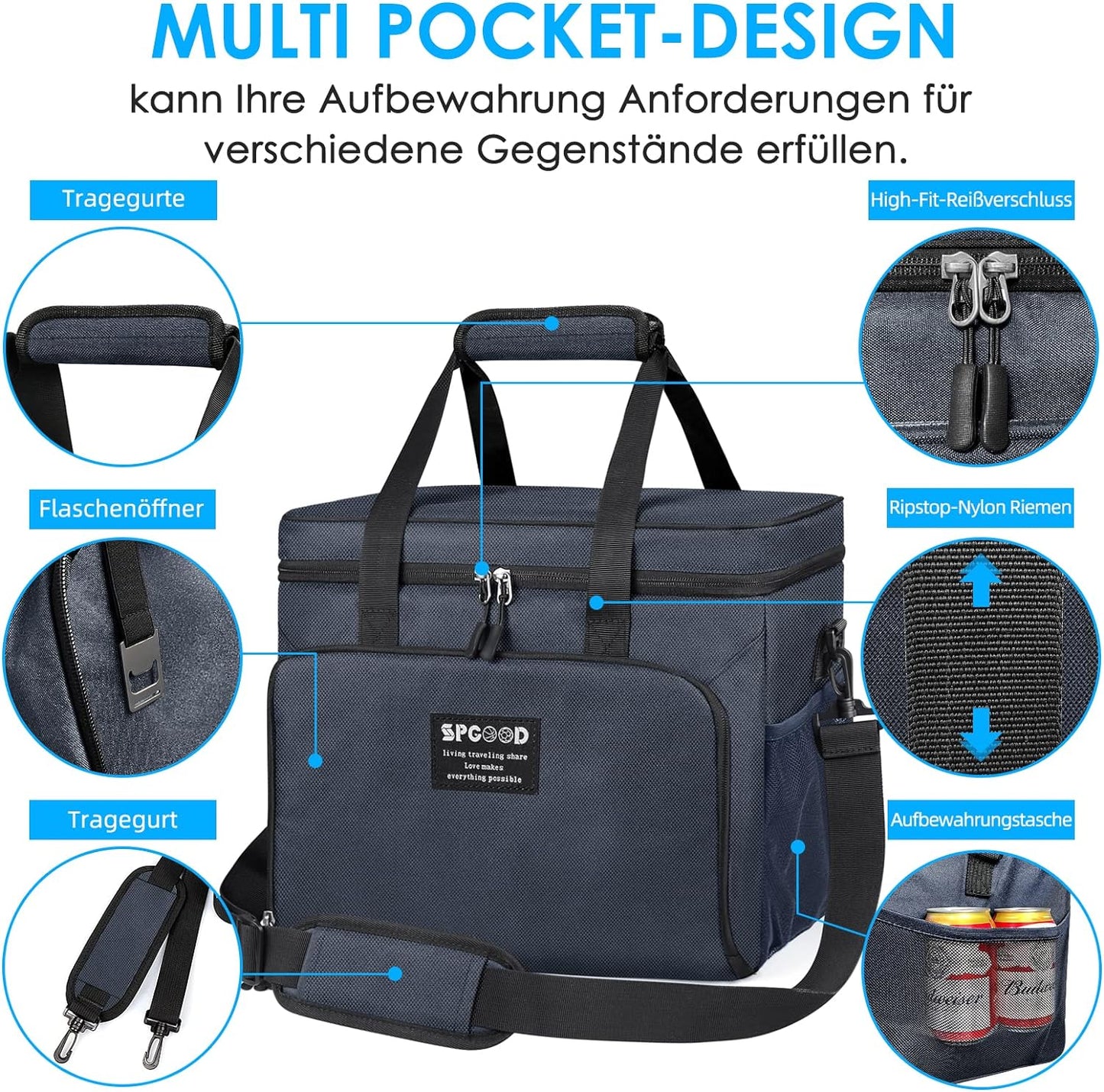 Kühltasche, Blau, 30L
