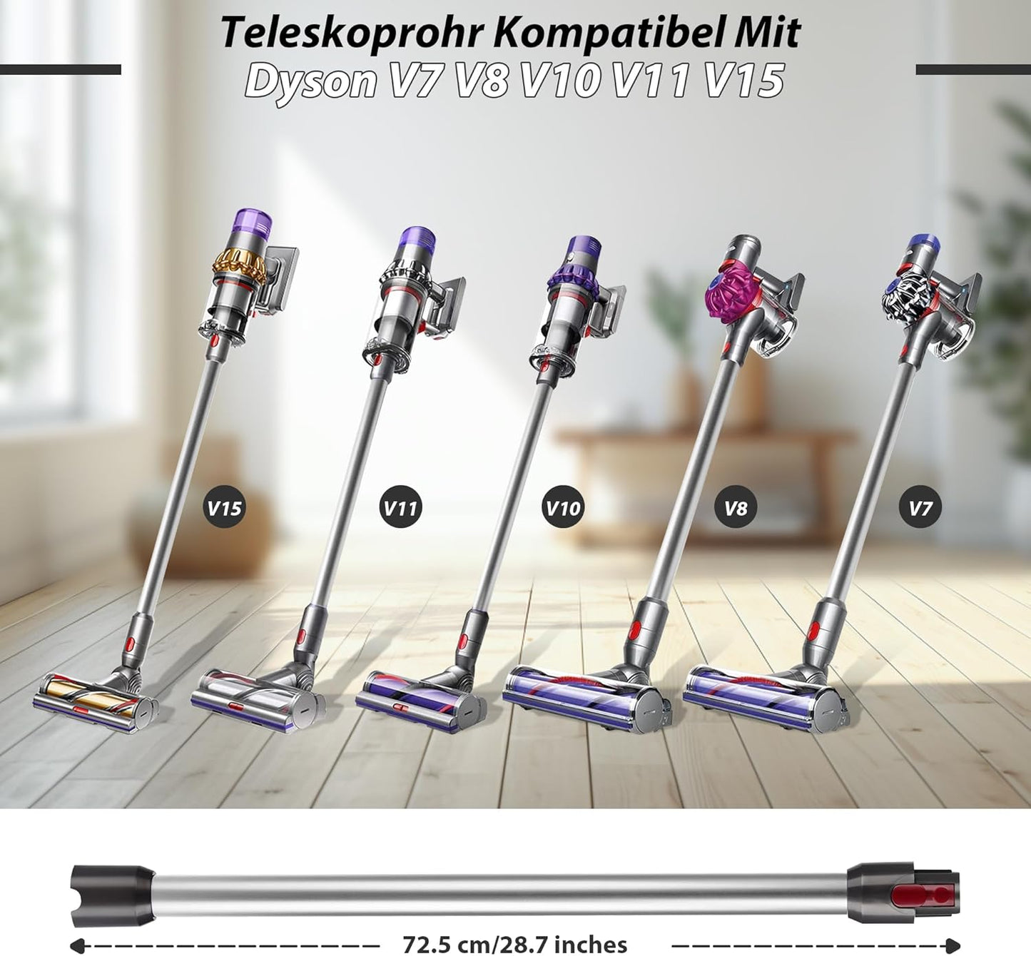Teleskop-Verlängerungsrohr für Dyson, Silber