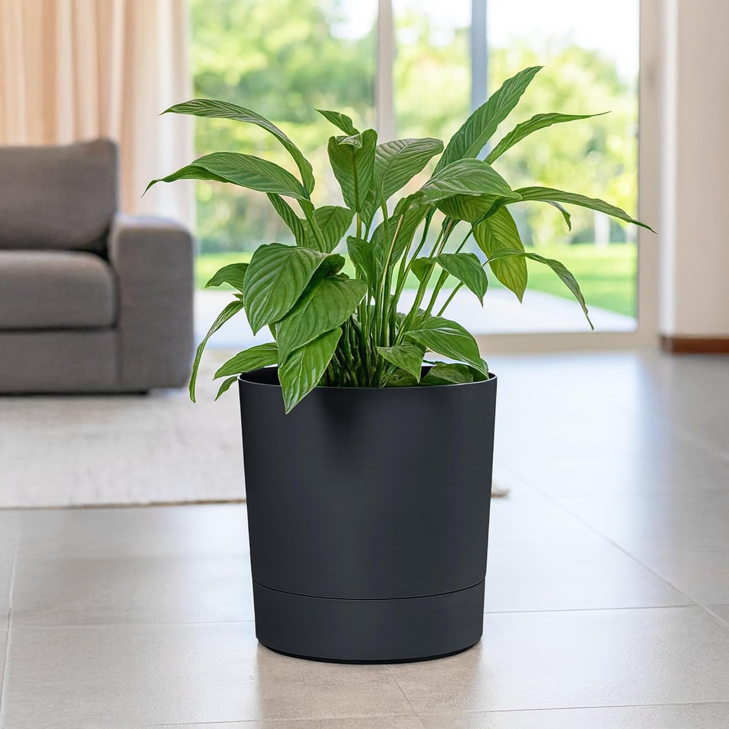Grosser Blumentopf, Athrazit 38 cm