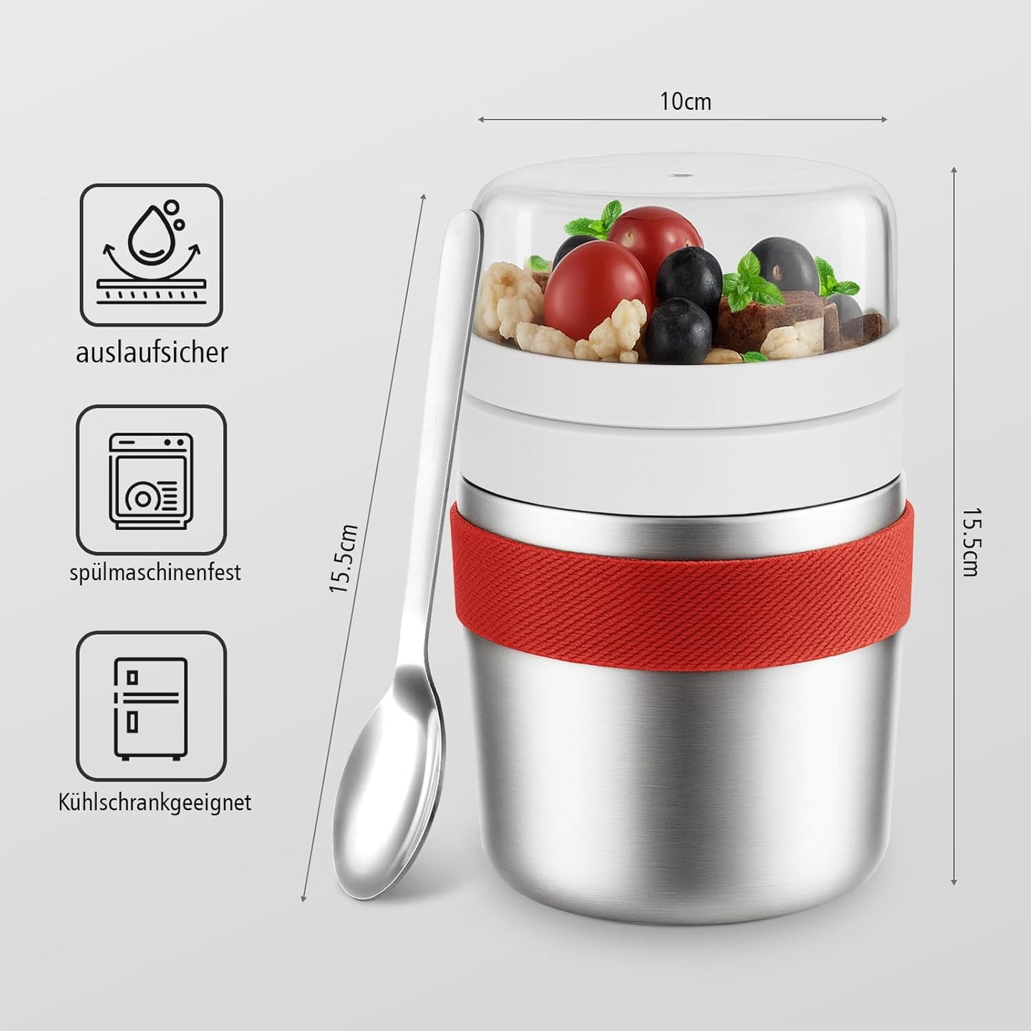 Müslibecher to Go mit Löffel