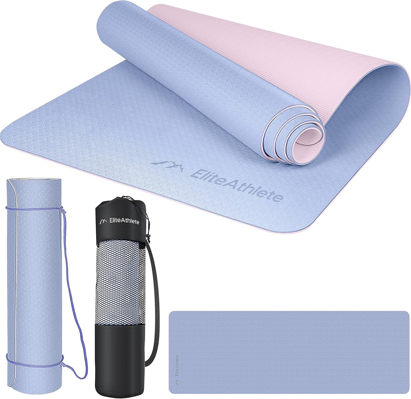 Gepolsterte Yogamatte mit Transportgurt & Tasche, Frosty Cloud - Ivory Cream