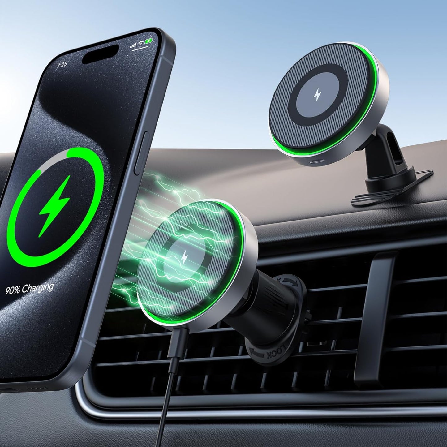 Magnetische Auto-Handyhalterung mit Ladefunktion, 01
